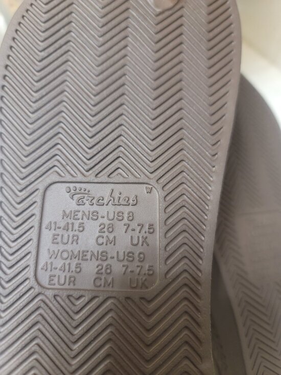 Archie’s Arch Support Flip Flops Unisex Men 8/ Women 9 New NWT Brown main image 6